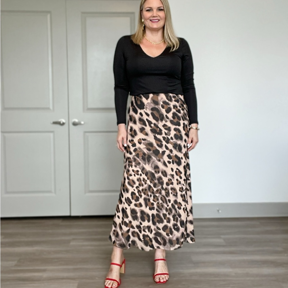 Leopard Print Maxi Skirt